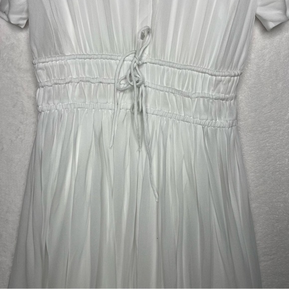 J. Crew Elena Shirtdress Chiffon White Midi A Line Minimalist Sheer US 0 NWT - Picture 8 of 9